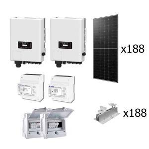 Мережева сонячна електростанція 100 кВт Deye+LONGI (Інвертор 100 кВт, Панелі-535 Вт, Електролічильник EASTRON SDM630MCT-ETL)