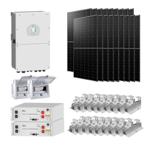 Гібридна сонячна електростанція 10 кВт Deye+LONGI (Інвертор-10 кВт, Панелі-535 Вт, АКБ-5,12 кВт*год)