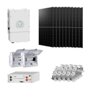 Гібридна сонячна електростанція 6 кВт Deye+LONGI (Інвертор-6 кВт, Панелі-535 Вт, АКБ-5,12 кВт*год)