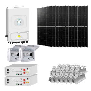 Гібридна сонячна електростанція 8 кВт Deye+LONGI (Інвертор-8 кВт, Панелі-535 Вт, АКБ-5,12 кВт*год)