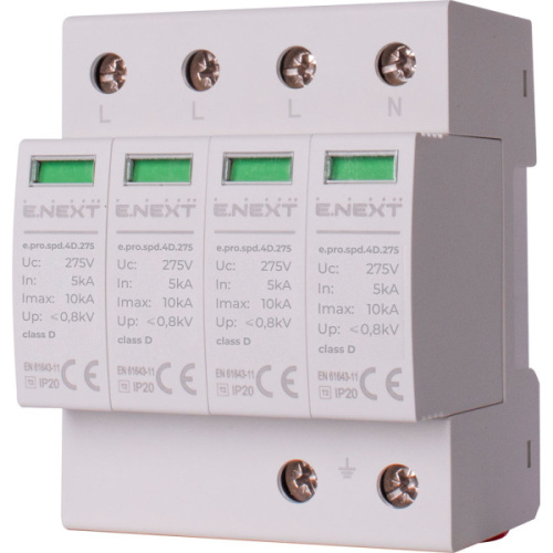 Устройство для защиты от импульсных перенапряжений e.pro.spd.4D.275, 4P, класс D