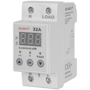 Реле контроля напряжения однофазное 32А с индикацией e.control.v08