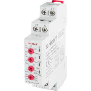 Реле контроля напряжения трехфазное регулируемое e.control.v04m