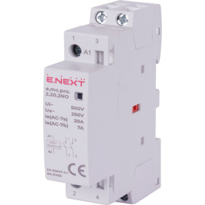 Модульний контактор e.mc.pro.2.20.2NO, 2р, 20А, 2NO, 220В