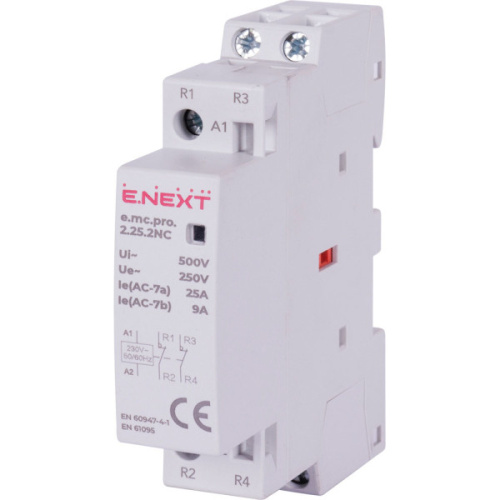 Модульний контактор e.mc.pro.2.25.2NC, 2р, 25А, 2NC, 220В