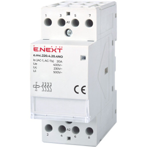Модульний контактор e.mc.220.4.20.4NO, 4р, 20А, 4NO, 220В