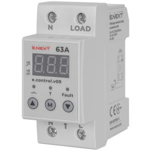 Реле контроля напряжения однофазное 63А с индикацией e.control.v09