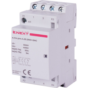 Модульний контактор e.mc.pro.4.25.2NO+2NC, 4р, 25А, 2NO+2NC, 220В