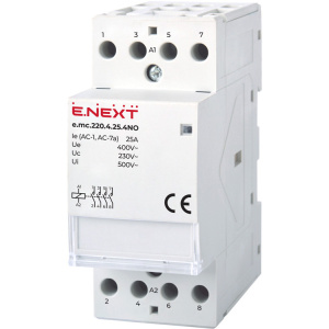 Модульний контактор e.mc.220.4.25.4NO, 4р, 25А, 4NO, 220В