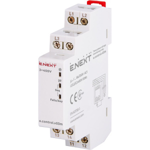 Реле контролю напруги трифазне нерегульоване e.control.v03m