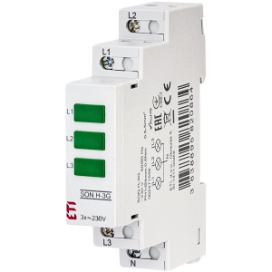 Трехфазный индикатор наличия напряжения SON H-3G (3x зеленый LED)