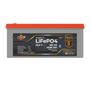 Аккумулятор LP LiFePO4 25,6V - 160 Ah (4096Wh) (BMS 200A/100А) пластик LCD Smart BT