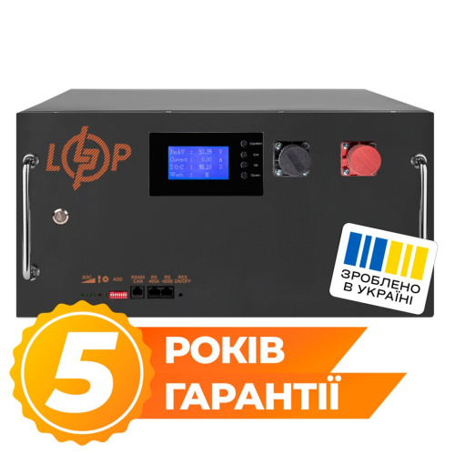Аккумулятор LP LiFePO4 51,2V - 280 Ah (14336Wh) (BMS SP 200A/100А) RM RS485/CAN LCD BL