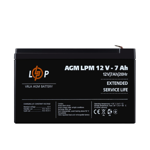 Аккумулятор AGM LPM 12V - 7 Ah