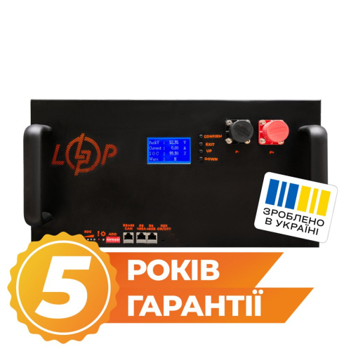 Аккумулятор LP LiFePO4 25,6V - 280 Ah (7168Wh) (BMS 200A/100А) LCD металл Smart RM RS485/CAN