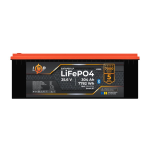 Аккумулятор LP LiFePO4 25,6V - 304 Ah (7782Wh) (BMS 200A/100А) пластик Smart BT