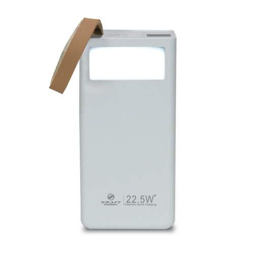 Повербанк 20000mAh Power Bank Kraft TPB-2320 White 22.5W QC3.0 LED-фонарь