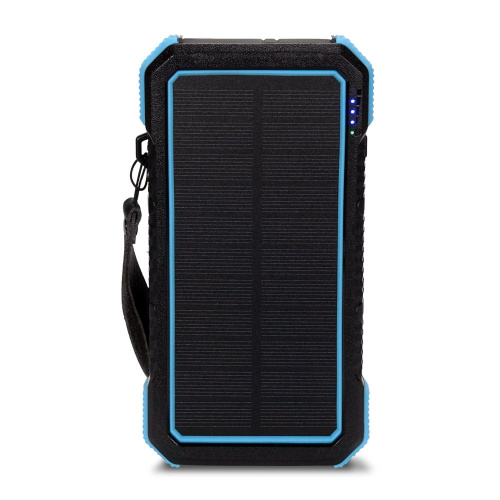 Повербанк с солнечной панелью 20000mAh Power Bank Kraft TPB-1820SLP Blue беспроводная зарядка 18W QC2.0 LED-фонарь