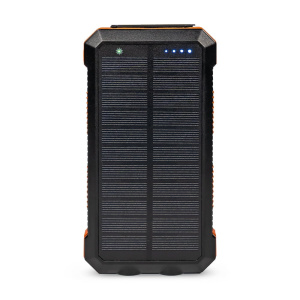Повербанк с солнечной панелью 20000mAh Power Bank Kraft KPB-U2230WFCSL Orange беспроводная зарядка LED-фонарь