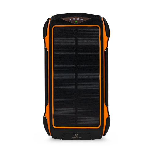 Повербанк с солнечной панелью 30000mAh Power Bank Kraft KPB-U1830FCSL Orange 18W QC2.0 LED-фонарь