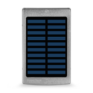 Повербанк з сонячною панеллю 10000mAh Power Bank Kraft KPB-1012SL Silver LED-ліхтар