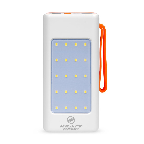 Повербанк 50000mAh Power Bank Kraft KPB-2450FCL White 22.5W QC3.0 LED-фонарь