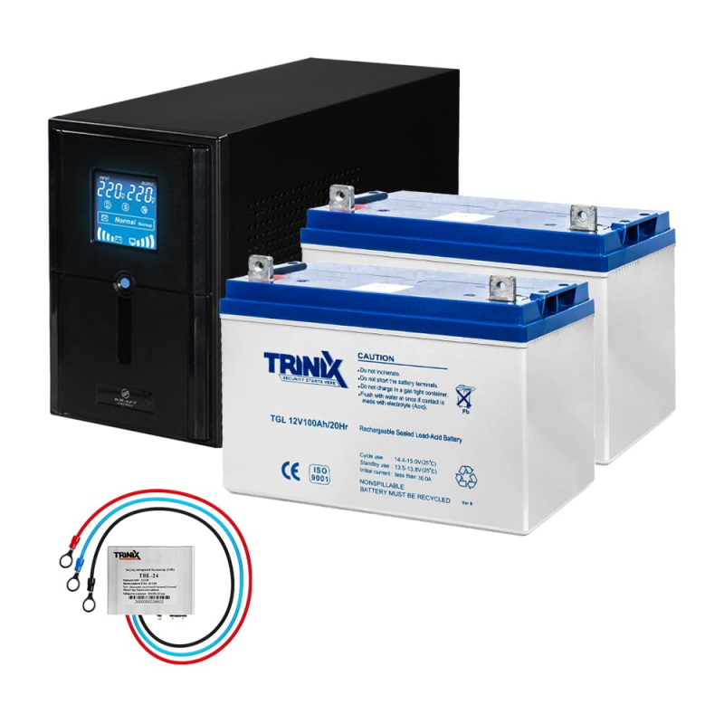 Комплект резервного питания: Kraft PSW1500VA/1200W(LCD)24V UPS + гелевая батарея 2540 Вт*ч