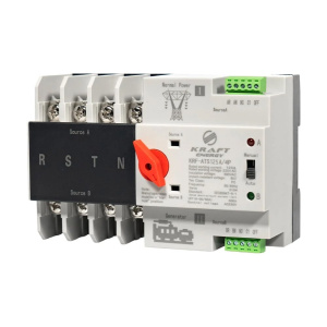 Автоматический переключатель (АВР) под DIN-рейку Kraft KRF-ATS125A/4p 4 полюса