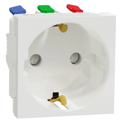 Schneider Electric New Unica NU305718 Розетка з з/к зі шторками 16А самозажимні клеми біла