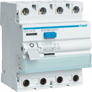 Hager CDA440D Диференціальне реле 4P, 6kA, 40A, 30mA, A