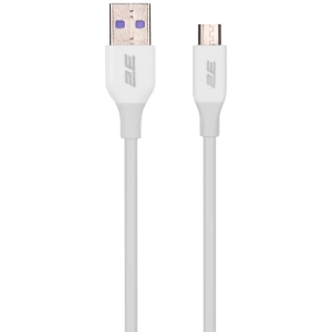 2E USB-A-MICROUSB, GLOW, 1M, WHITE (2E-CCAM-WH) Кабель