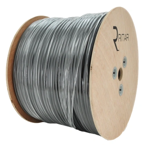 RITAR B305-RG59CU + 2x0.5mm CU, 0,81 мм.CU, 64x0.12m CCA Кабель коаксіальний з живленням 305 м
