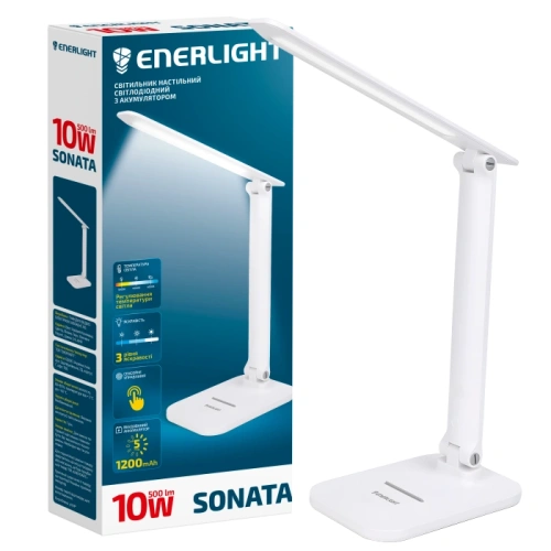 ENERLIGHT SONATA 3000-6000K Світильник настільний світлодіодний з акумулятором