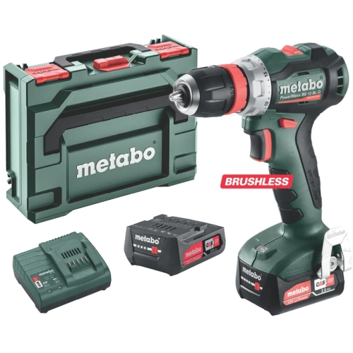 Metabo PowerMaxx BS 12 BL Q 12V 2x2Ah Li-Power (601045500) Акумуляторний безщітковий дриль-шуруповерт
