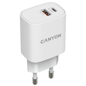 Canyon H-08 white (QC18W/PD 20W) Мережевий зарядний пристрiй