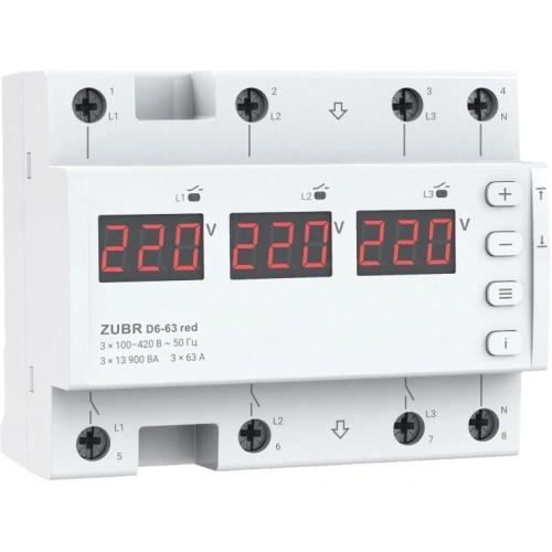 ZUBR D6-63 red Трифазне реле напруги