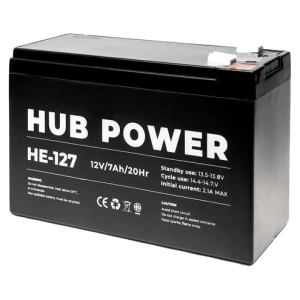 Hub Power НЕ-127 7А•г 12В Свинцево-кислотна акумуляторна батарея