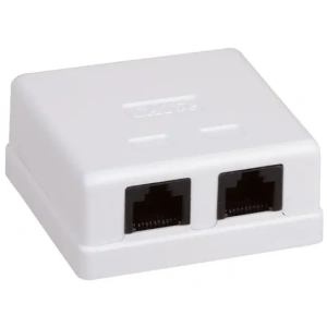 MB-UTP2 Розетка 2-портовая RJ45 UTP, біла, 5E