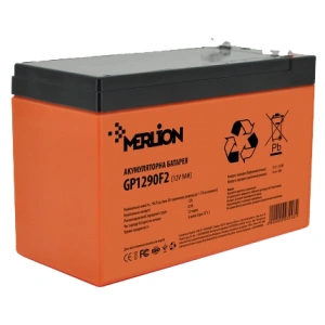 MERLION GP1290F2 AGM 12В 9 А•г Свинцево-кислотна акумуляторна батарея