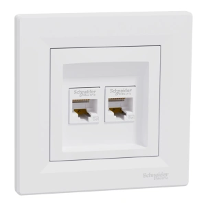 Schneider Electric Asfora EPH4400121 RJ45 5e Розетка комп'ютерна подвійна біла