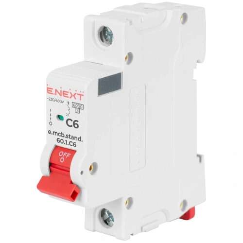 Enext e.mcb.stand.60.1.C6, 1р, 6А, C, 6кА Модульний автоматичний вимикач