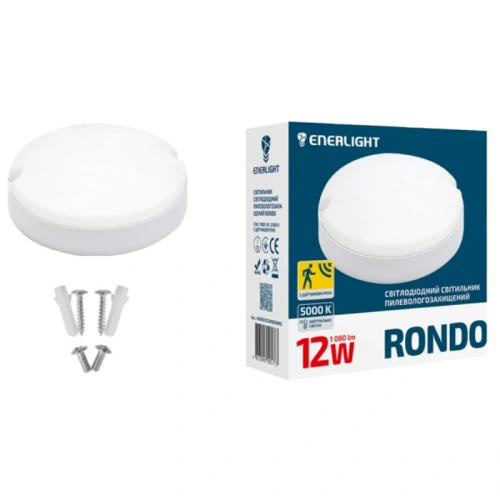 ENERLIGHT RONDO Світильник світлодіодний 12Вт 5000К IP65 з датчиком руху