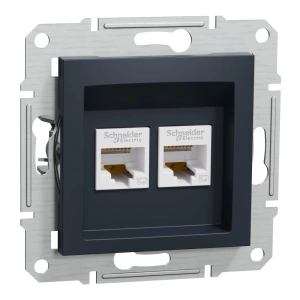 Schneider Electric EPH4400171 Asfora Розетка комп'ютерна антрацит, пластик, для врізного монтажу