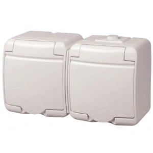 ETI Hermetics 4668019 Розетка 2-на з з/к Schuko RHE-2s(біла/біла кришка, IP54)