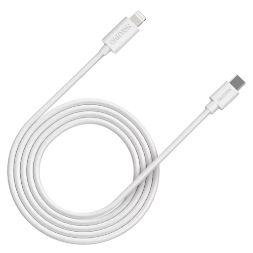 Canyon CFI12B white (Lightning - USB-C ) 2м 20Вт Кабель