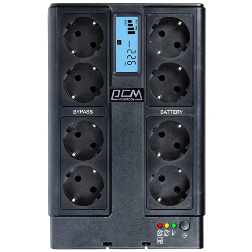 Powercom CUB-850N LCD Schuko Джерело безперебійного живлення