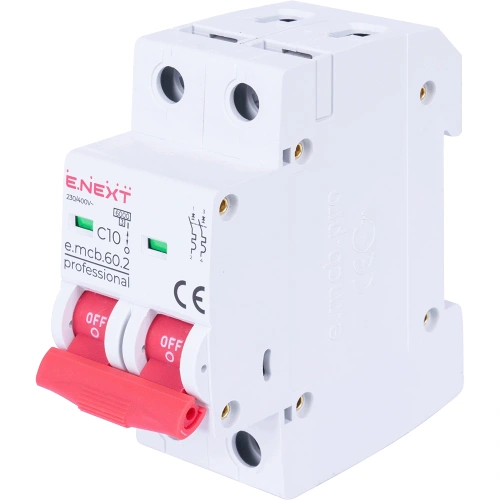 Enext e.mcb.pro.60.2.C 10 new, 2р, 10А, C, 6кА new Модульний автоматичний вимикач