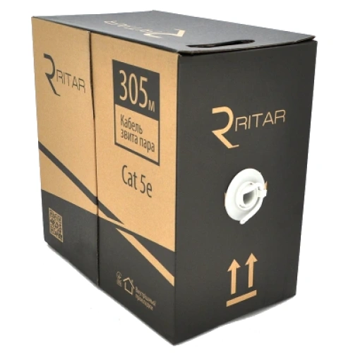 Ritar зовнішній КНП UTP (4*2*0.5) 4p 24 AWG ПЕ (305м) чорний Кабель