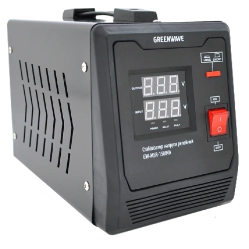 Green Wave Mauser 1500VA (1050Вт) Стабілізатор напруги релейний 1xShuko, DC140-260V, AC220±8%, BOX