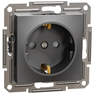Schneider Electric Asfora EPH2900271 Розетка із заземленням та шторками антрацит